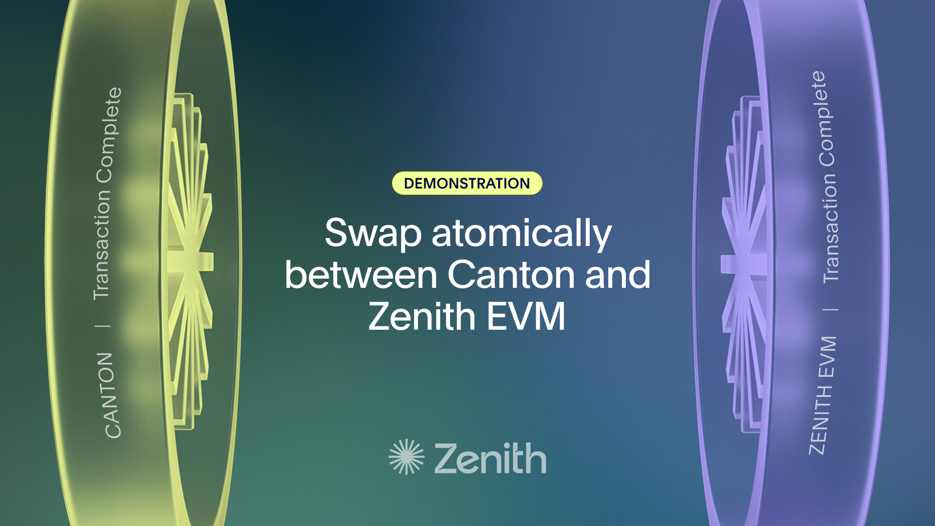 Demonstrating atomic swaps between Canton and Zenith EVM